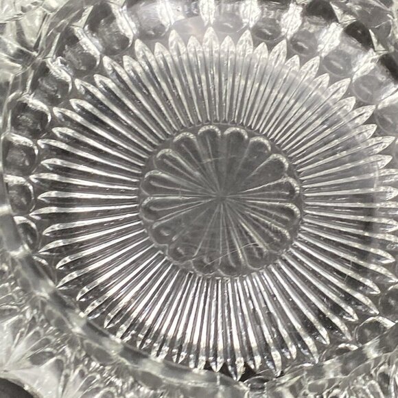 Vtg MCM Ashtray Clear Crystal Glass Heavy 3lb 3.2oz  3 Slots Starburst Bottom - Picture 4 of 8